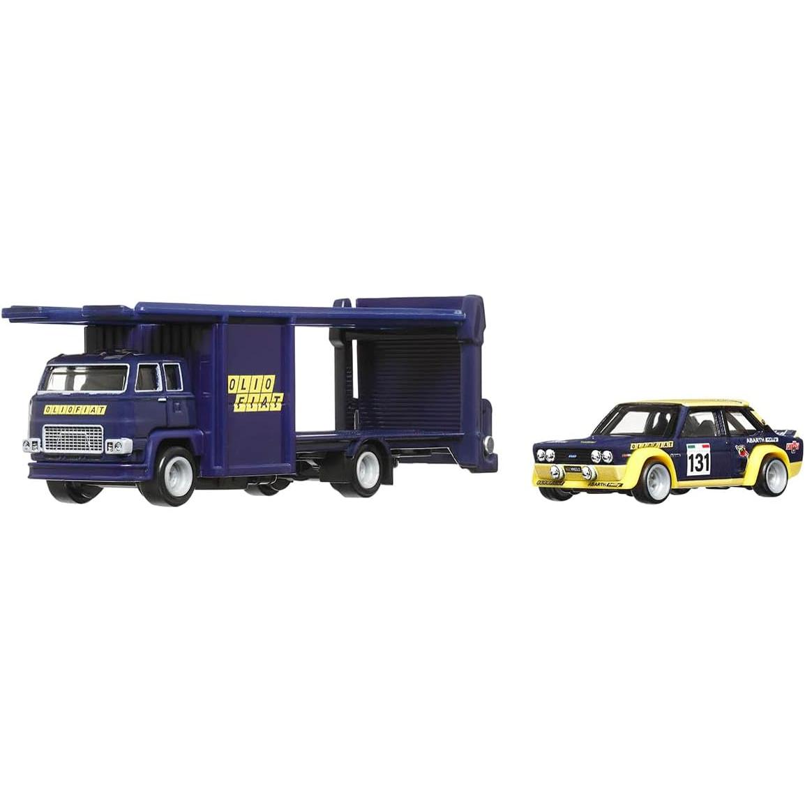 Hot Wheels Fiat 131 Abarth & Second Story Lorry – Team Transport #62 HRV43 FLF56