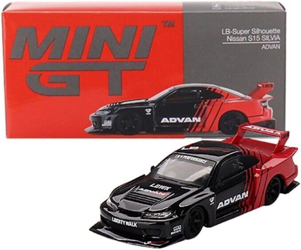 MINIGT 1:64 Nissan Silvia S15 LB-Super Silhouette Black 1999 #649 – MGT00649-R Die-Cast Model