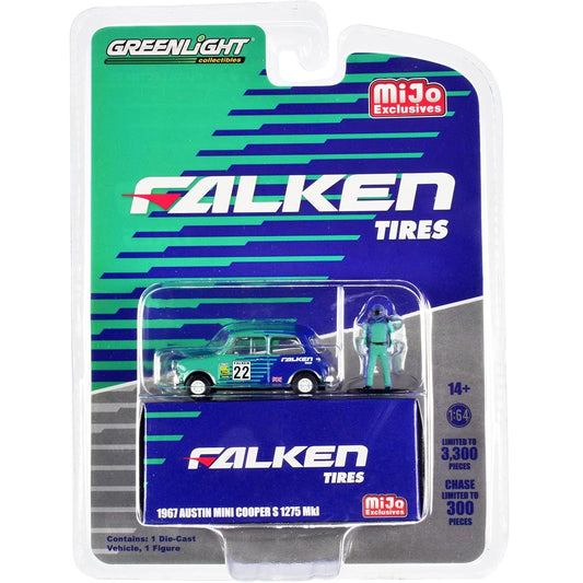 Greenlight 1:64 1967 Austin Mini Cooper S 1275 MKI β Falken Tires Die-Cast Model 51454