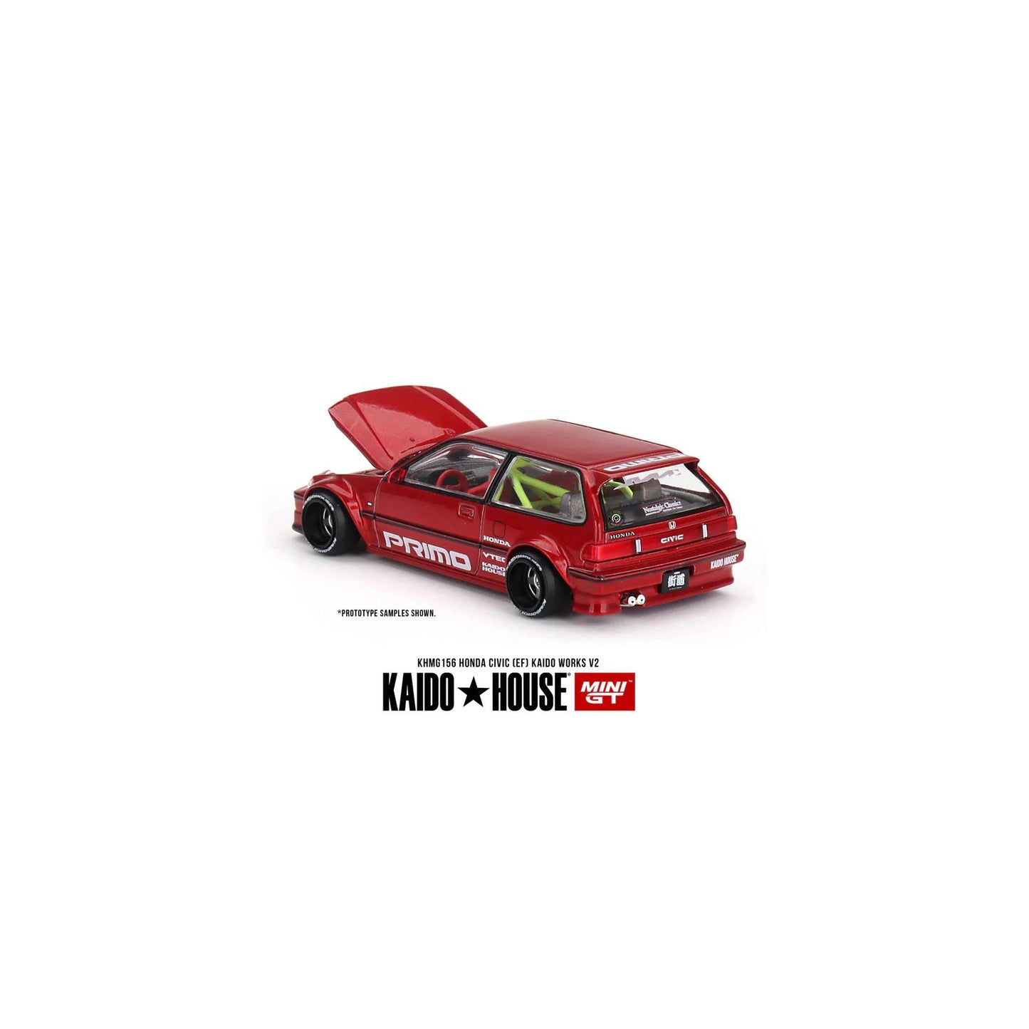 Mini GT 1:64 Honda Civic (EF) Kaido Works V2 – 1987 Red - #156 KHMG156