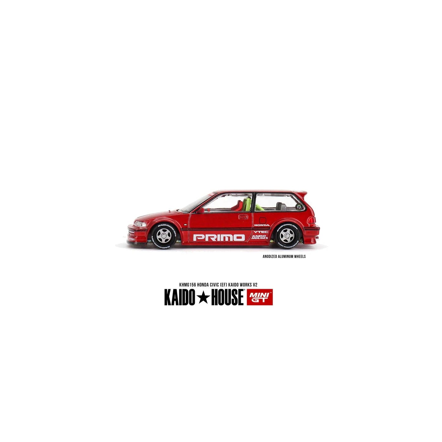 Mini GT 1:64 Honda Civic (EF) Kaido Works V2 – 1987 Red - #156 KHMG156