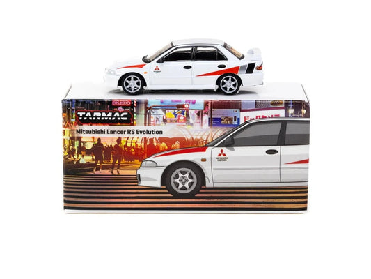 Tarmac Works 1/64 Mitsubishi Lancer RS Evolution White die-cast model (GLOBAL64 edition)