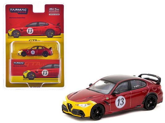Tarmac Works 1/64 Alfa Romeo Giulia GTAm red/yellow die-cast model Mijo Exclusive GLOBAL64