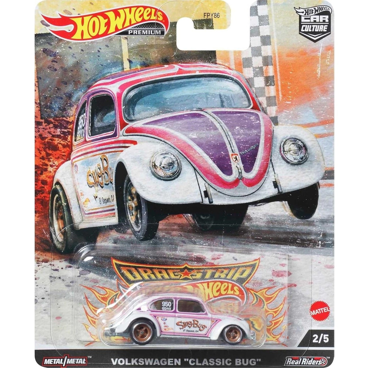 Hot Wheels 1:64 Volkswagen "Classic Bug" – Drag Strip HCK23 FPY86 Die-Cast Model