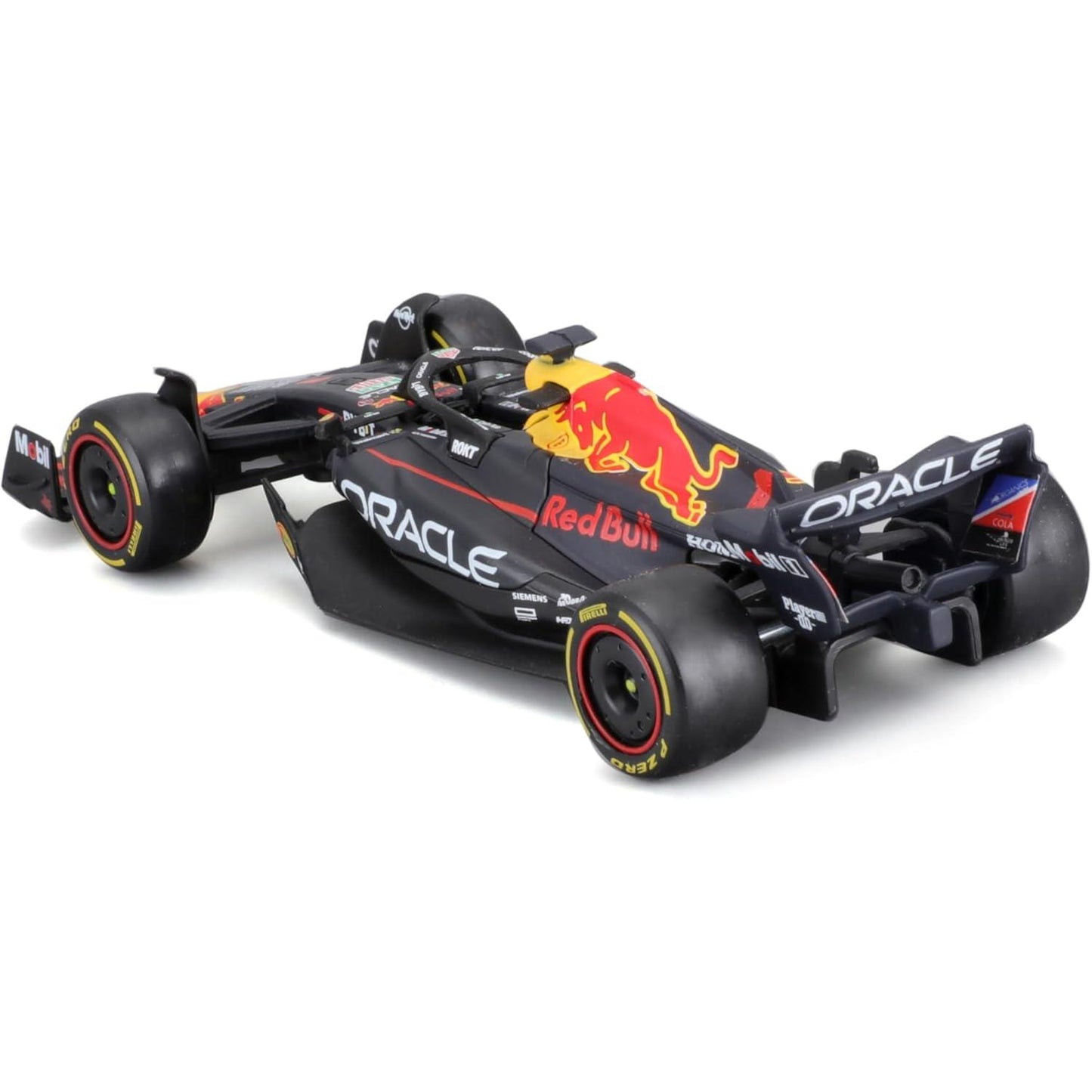 Bburago 1:43 scale die-cast model of the Red Bull Racing RB19 Formula 1 car driven by Max Verstappen.