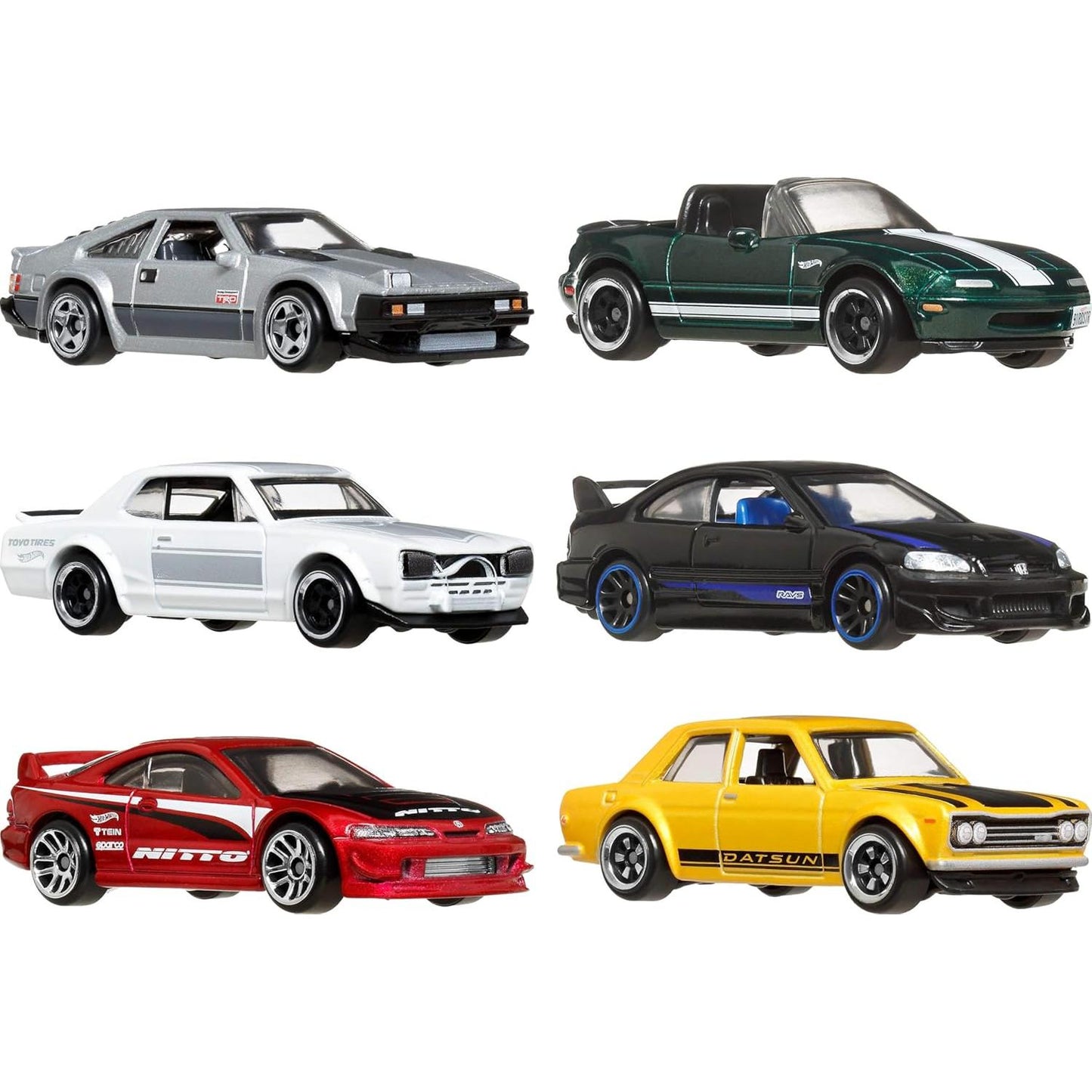 Hot Wheels Silver Series 6-Car Set JBY77 – Streets of Japan Collector Multipack – Iconic JDM