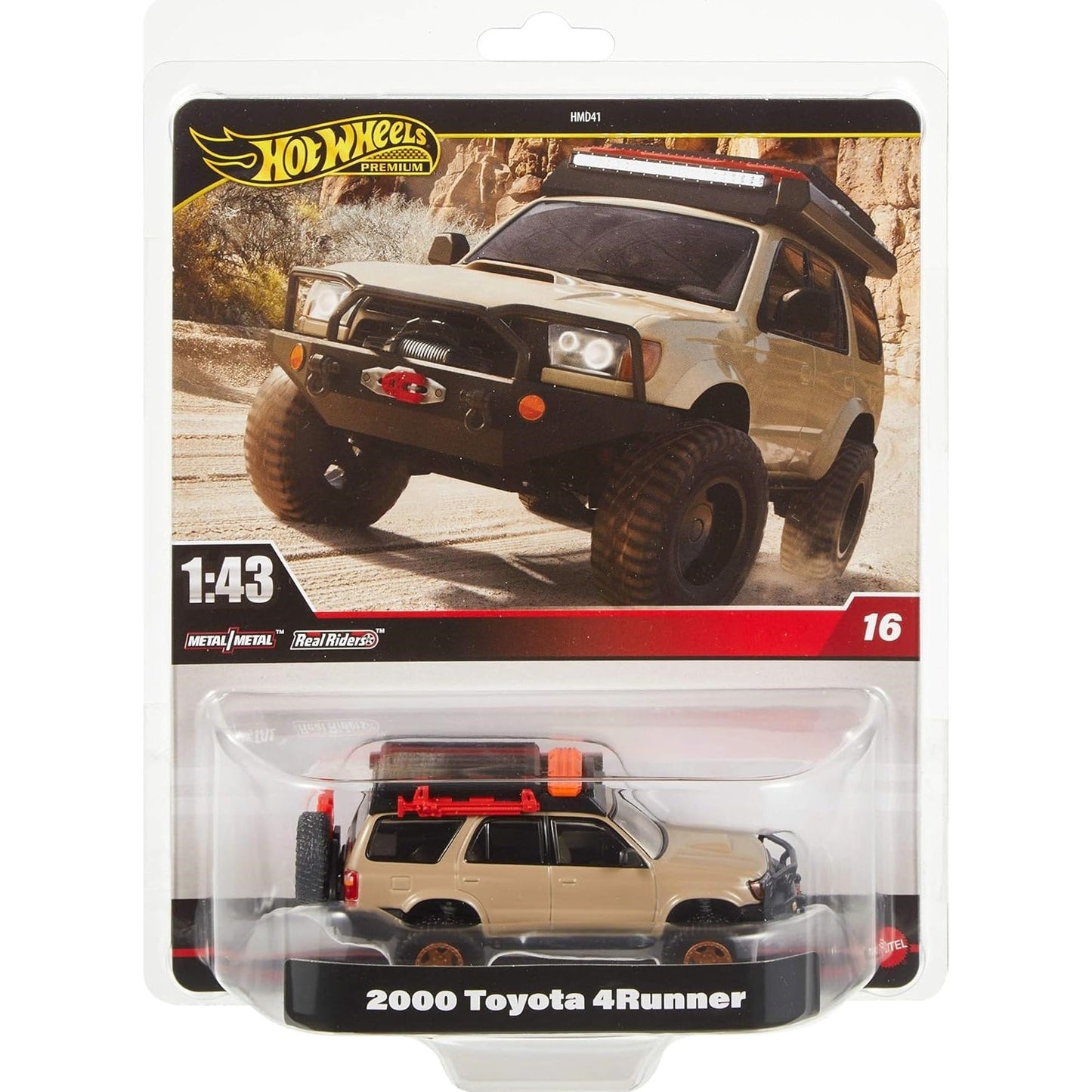 Hot Wheels 1:43 scale officially licensed die-cast model of the 2000 Toyota 4Runner with off-road detailing.