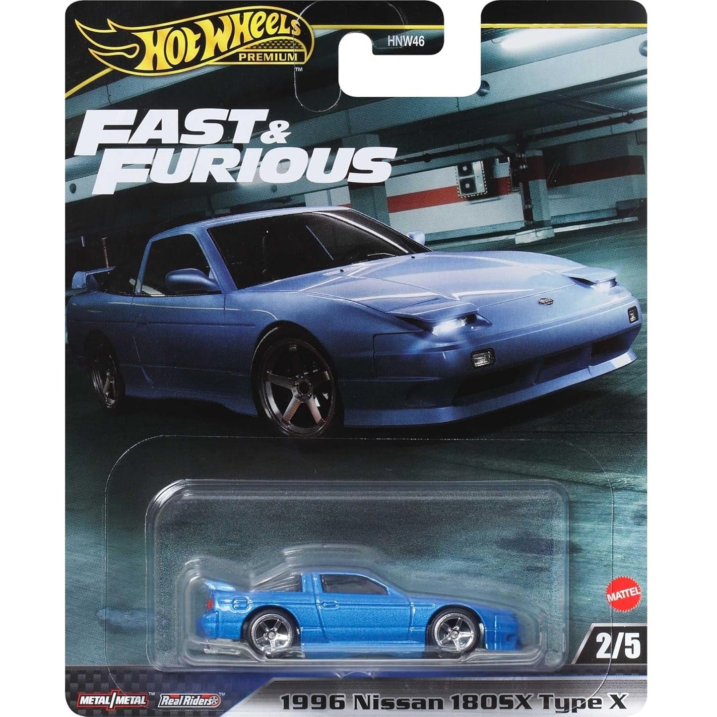 Hot Wheels 1:64 scale Fast & Furious Tokyo Drift die-cast model of Neela’s 1996 Nissan 180SX Type X with authentic movie livery.