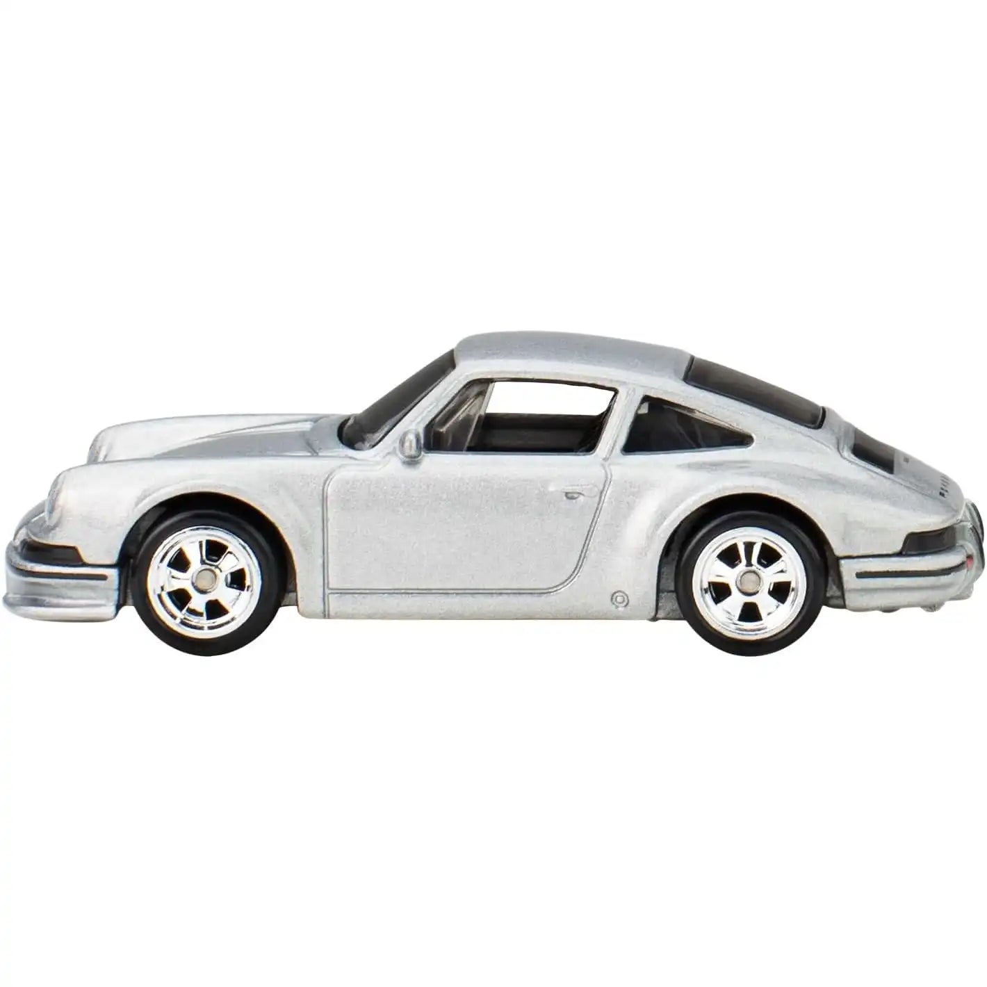 Hot Wheels Premium Pop Culture Top Gun Maverick '71 Porsche 911 die-cast model in silver with Real Riders wheels.