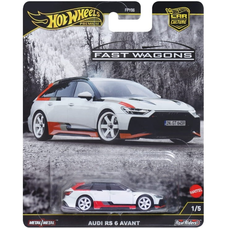 Hot Wheels Car Culture Fast Wagons series die-cast model of the Audi RS 6 Avant in 1:64 scale.