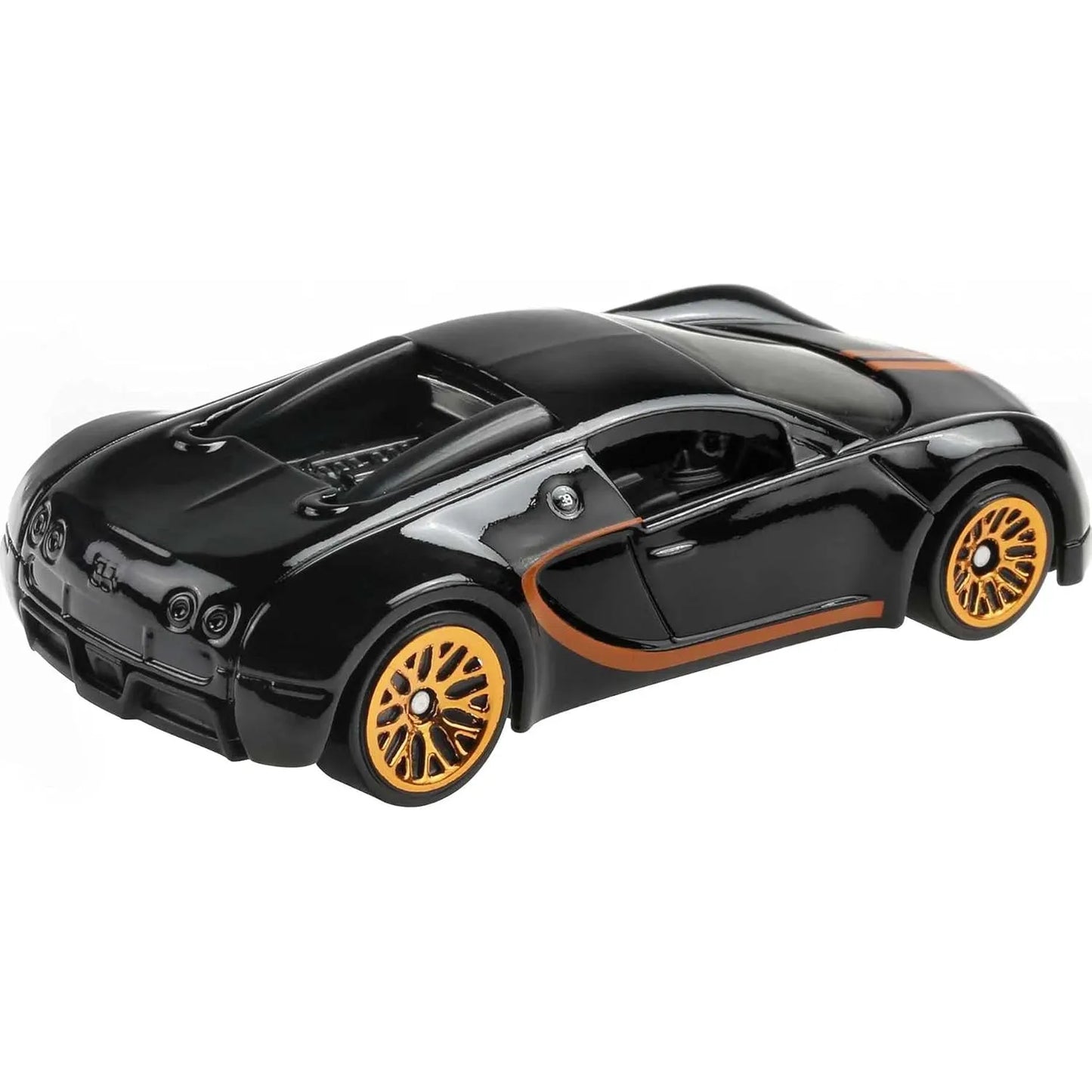 Hot Wheels Bugatti Veyron 16.4 die-cast in black and orange from Racing Circuit Silver Series