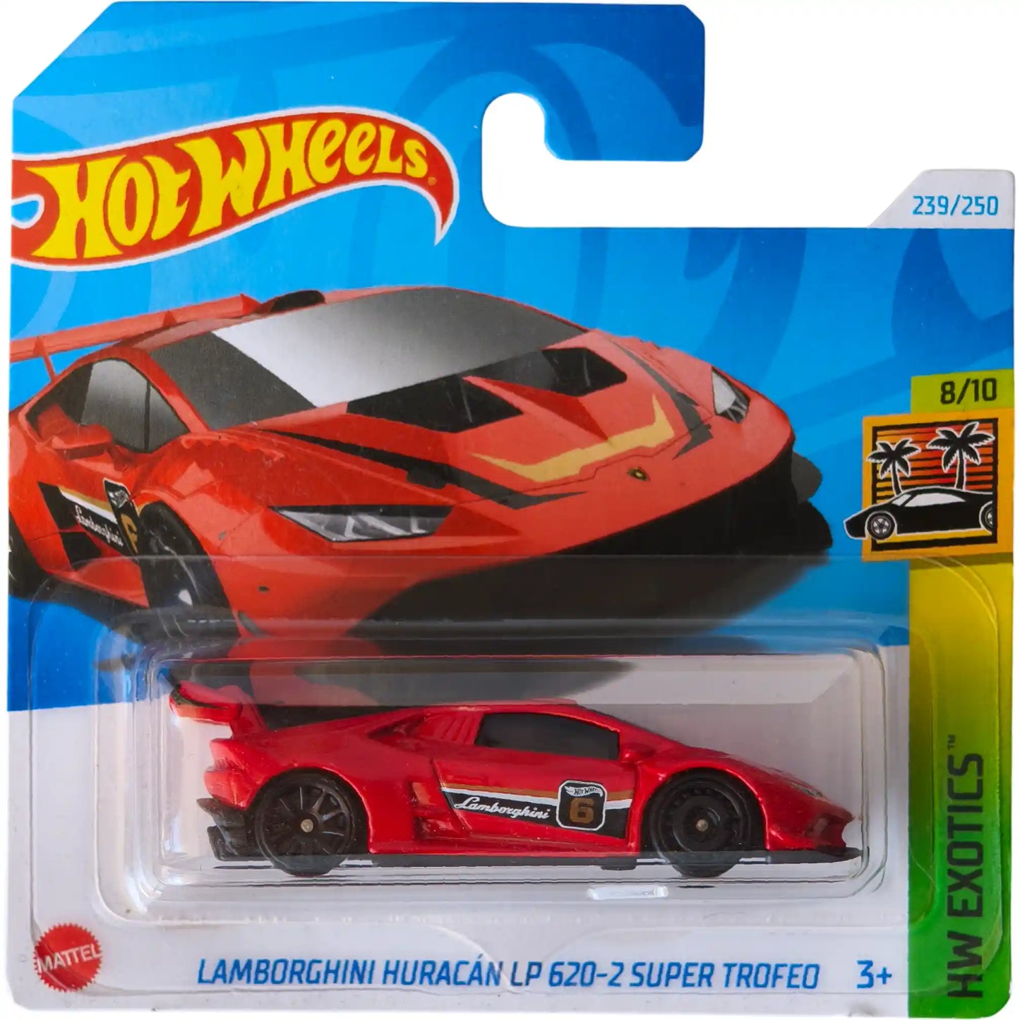 Hot Wheels 1:64 Lamborghini Huracán LP 620-2 Super Trofeo red 2024 HW Exotics 239/250 HTC25 die-cast car