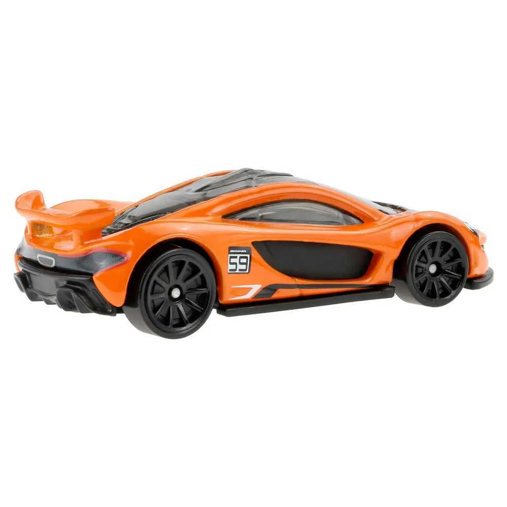 Hot Wheels McLaren P1 die-cast model from the HW Exotics series in orange with racing decals-2