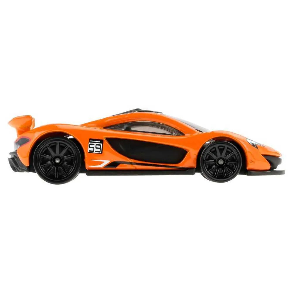 Hot Wheels McLaren P1 die-cast model from the HW Exotics series in orange with racing decals