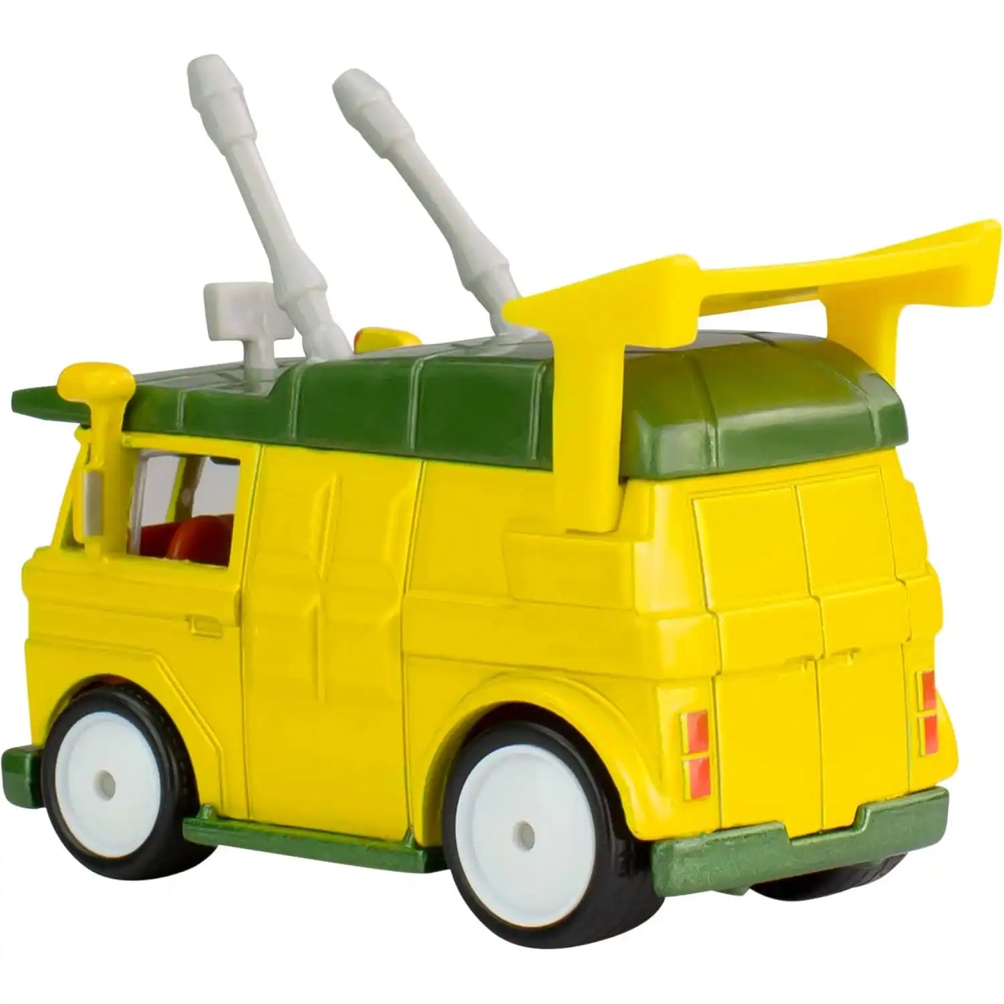 Hot Wheels Premium Pop Culture Teenage Mutant Ninja Turtles Party Wagon die-cast model in classic yellow and green.