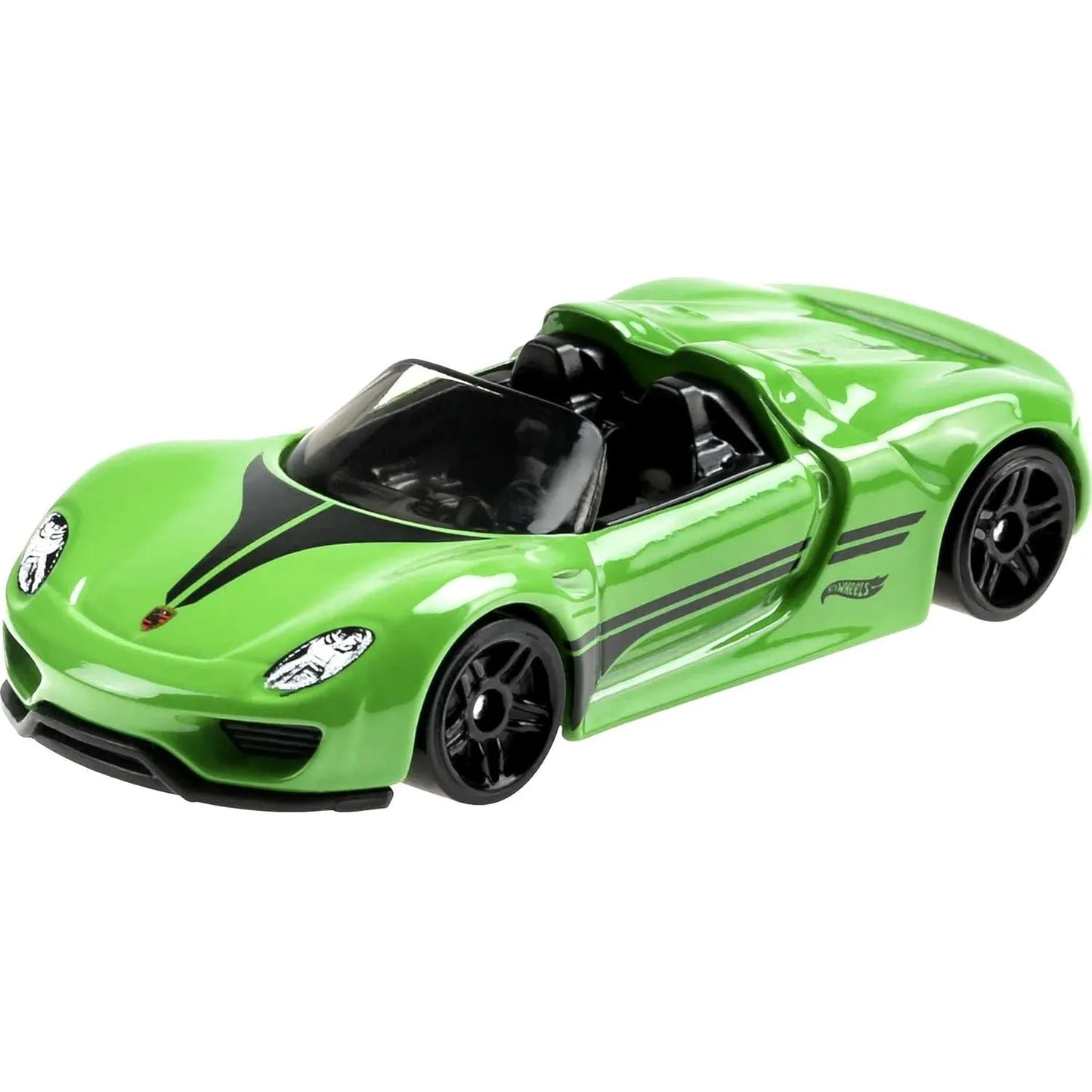 Hot Wheels Porsche 918 Spyder in green from 1/4 Mile Finals Silver Series with drag racing theme