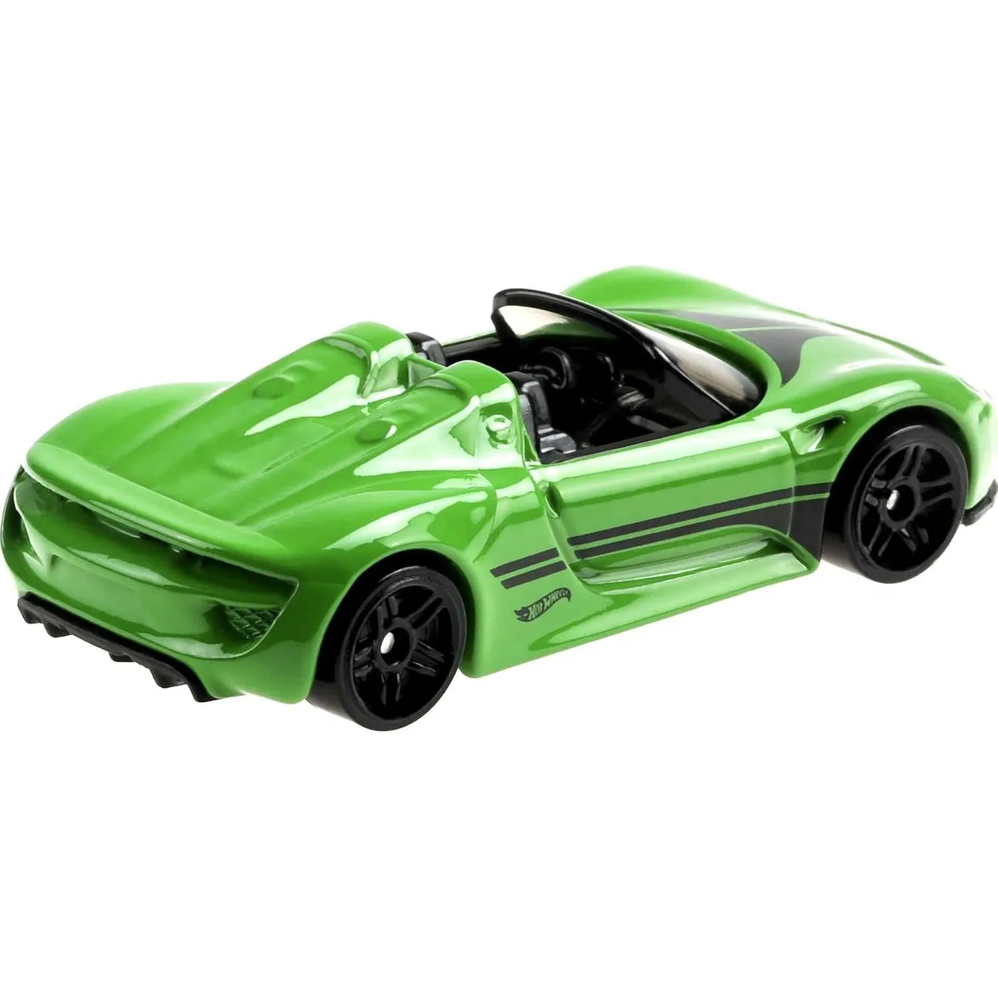 Hot Wheels Porsche 918 Spyder in green from 1/4 Mile Finals Silver Series with drag racing theme