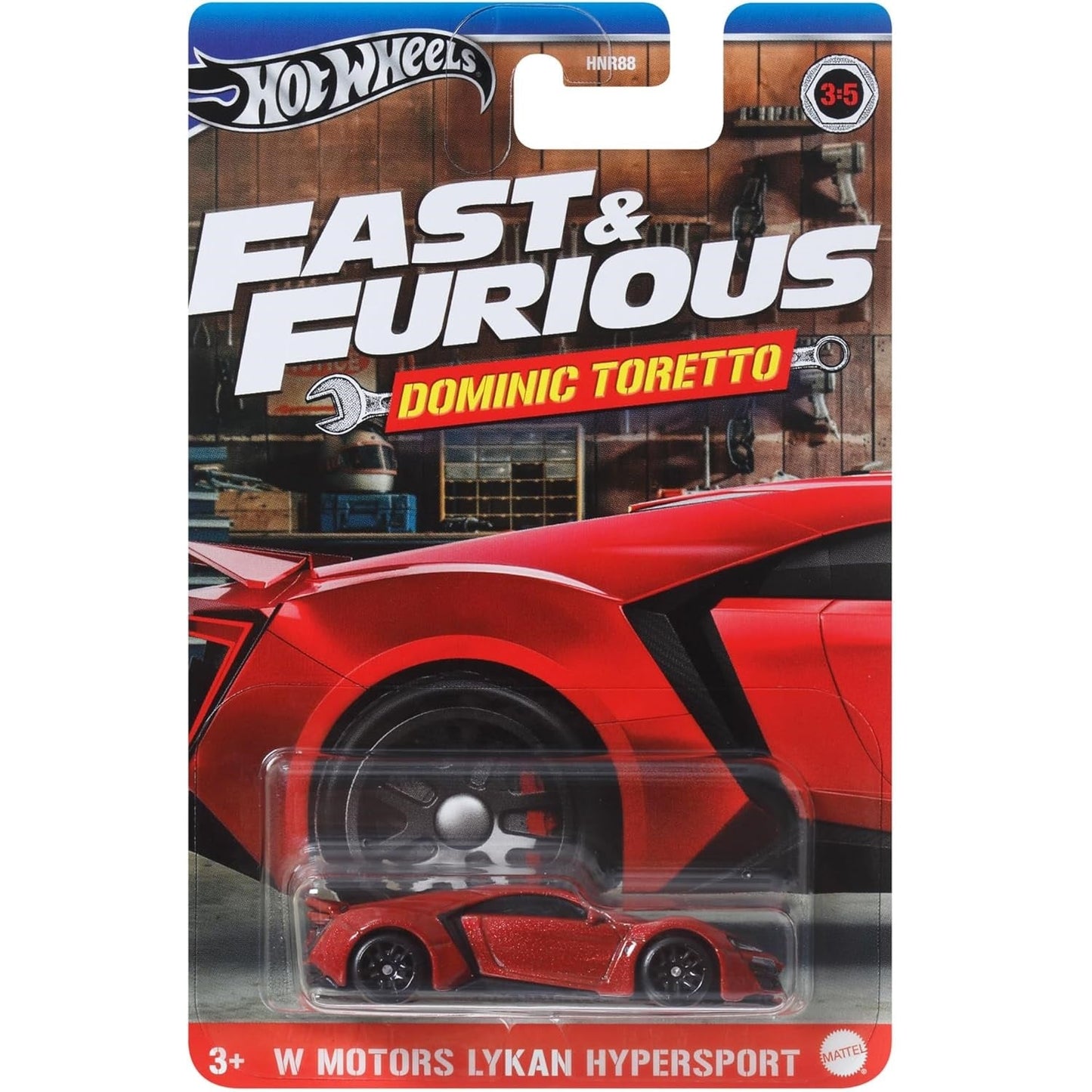 Hot Wheels 1:64 scale Fast & Furious die-cast model of the W Motors Lykan Hypersport as driven by Dominic Toretto in Fast & Furious 7.