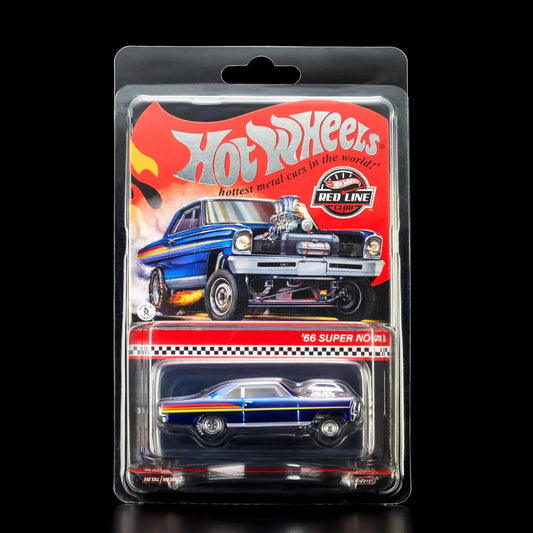 Hot Wheels 1:64 scale RLC Exclusive die-cast model of the β66 Super Nova in Spectraflame Race Team blue with Real Riders wheels.