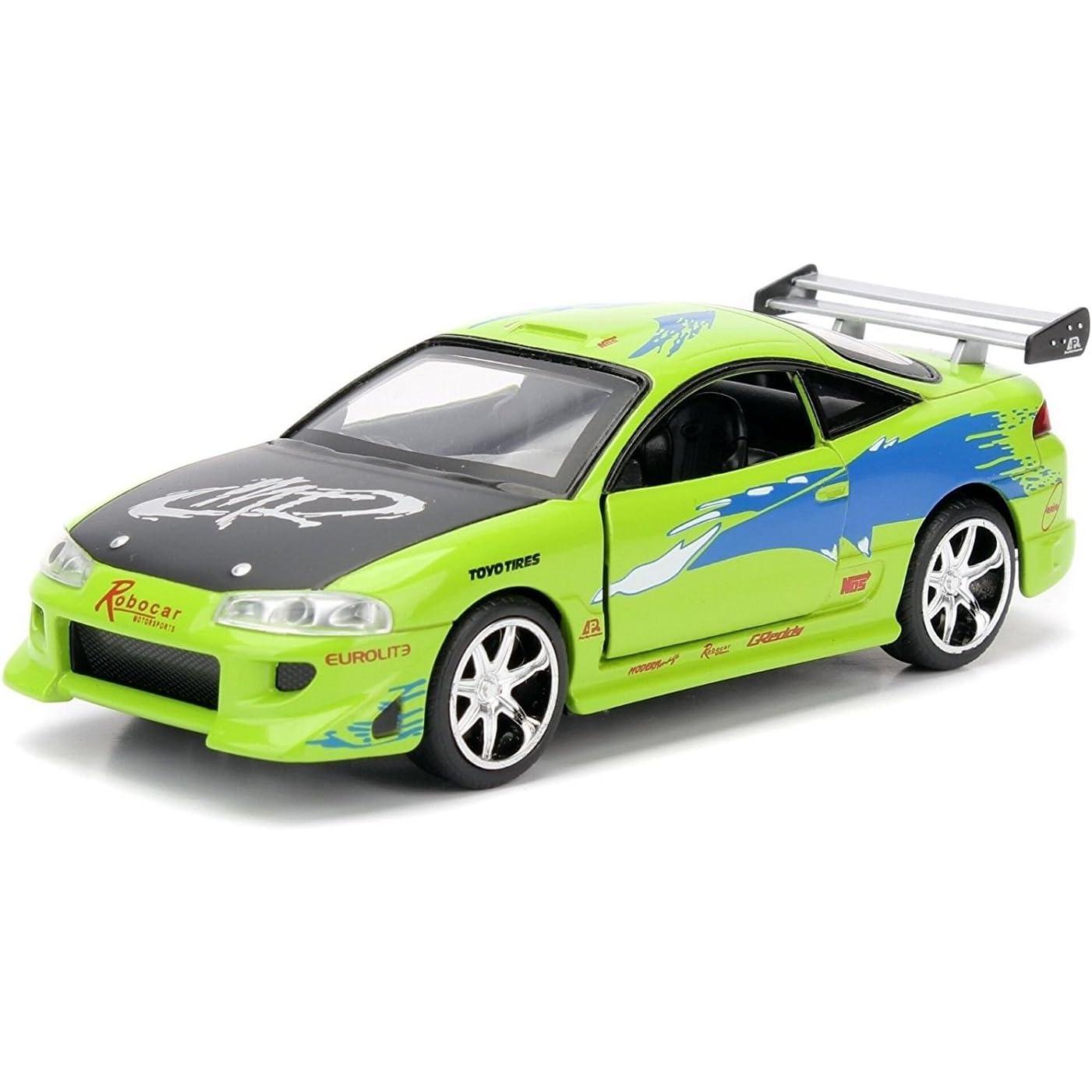 Jada 1:32 scale die-cast model of Brian's 1995 Mitsubishi Eclipse in green from The Fast and the Furious (2001).