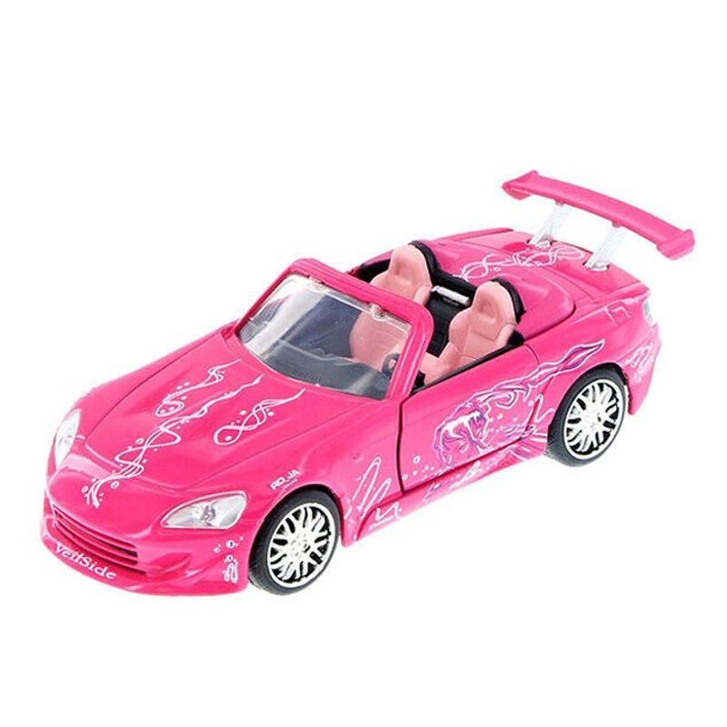 Jada Toys 1:32 die-cast model of Suki’s pink 2001 Honda S2000 from 2 Fast 2 Furious with detailed decals and finish.