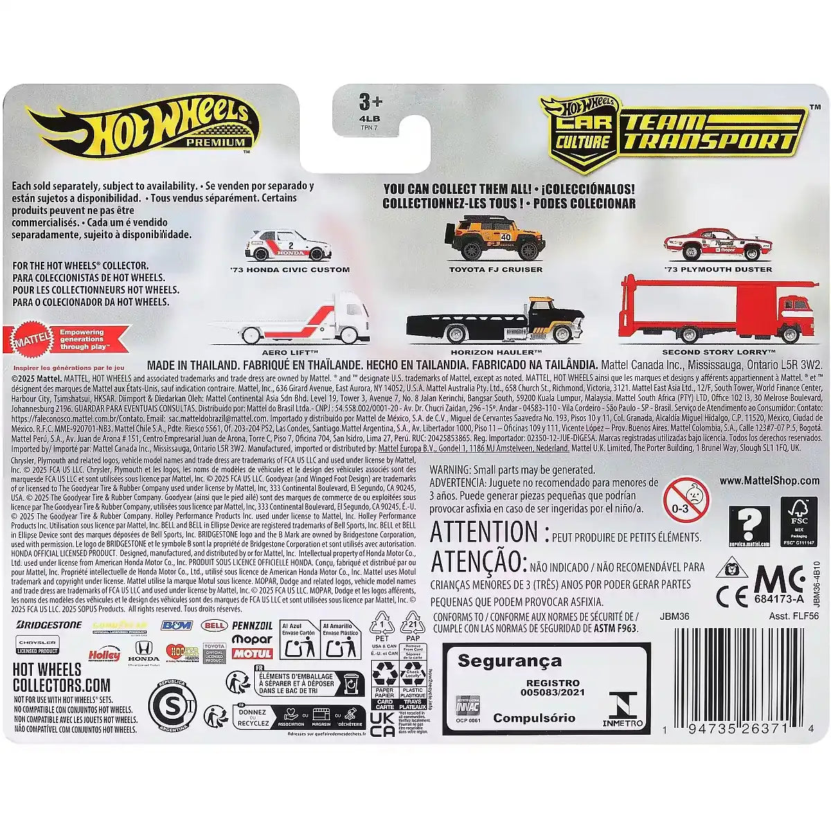 Hot Wheels 1:64 '73 Honda Civic Custom with Aero Lift Team Transport #80 JBM36 FLF56 featuring Honda racing livery, Real Riders tires, and Metal Metal construction.