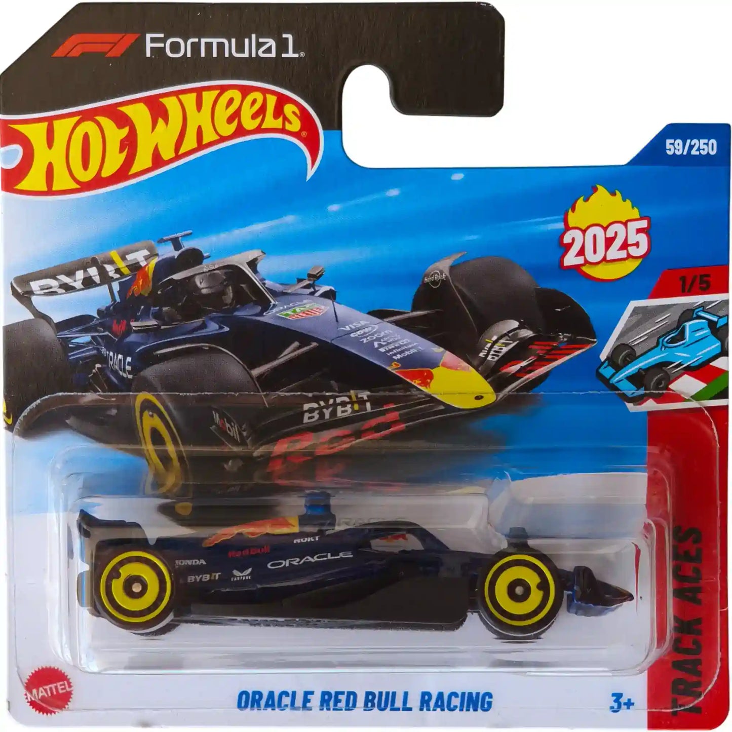 Hot Wheels 1:64 Oracle Red Bull Racing Formula 1 blue 2025 Track Aces 59/250 HYW10 die-cast car