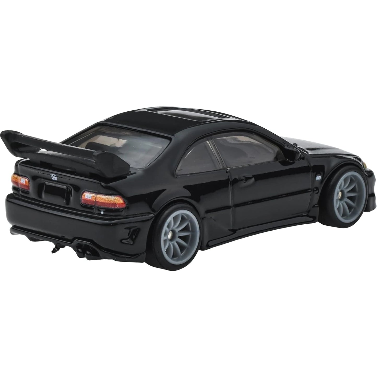 Hot Wheels 1:64 scale black 1993 Honda Civic Coupe EX EJ1 from the Fast & Furious premium series with Real Riders and Metal/Metal build.