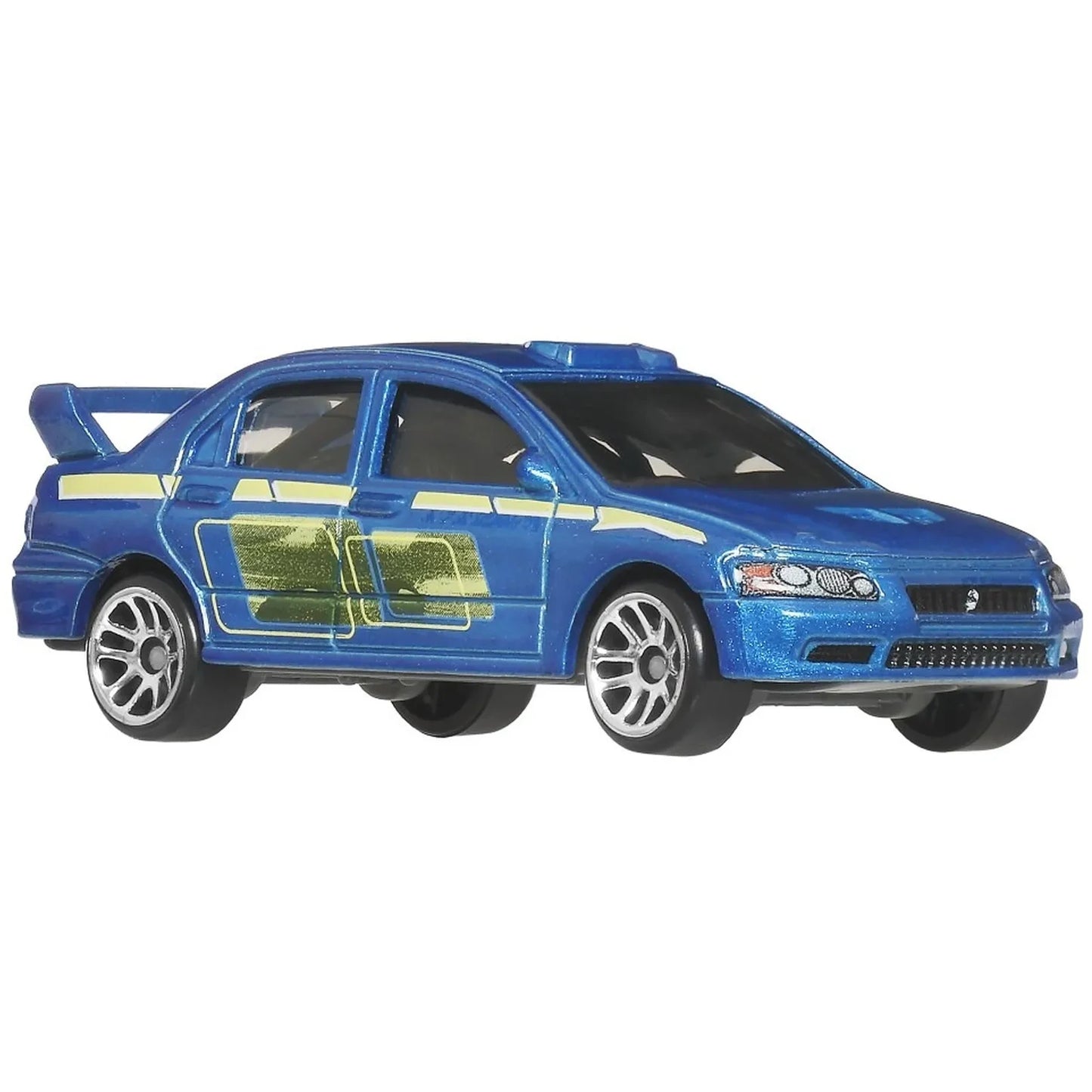 Hot Wheels 2002 Mitsubishi Lancer Evolution VII Brian O’Conner 2 Fast 2 Furious die-cast car on Fast & Furious Graphic Remix Silver Series card (2/5).