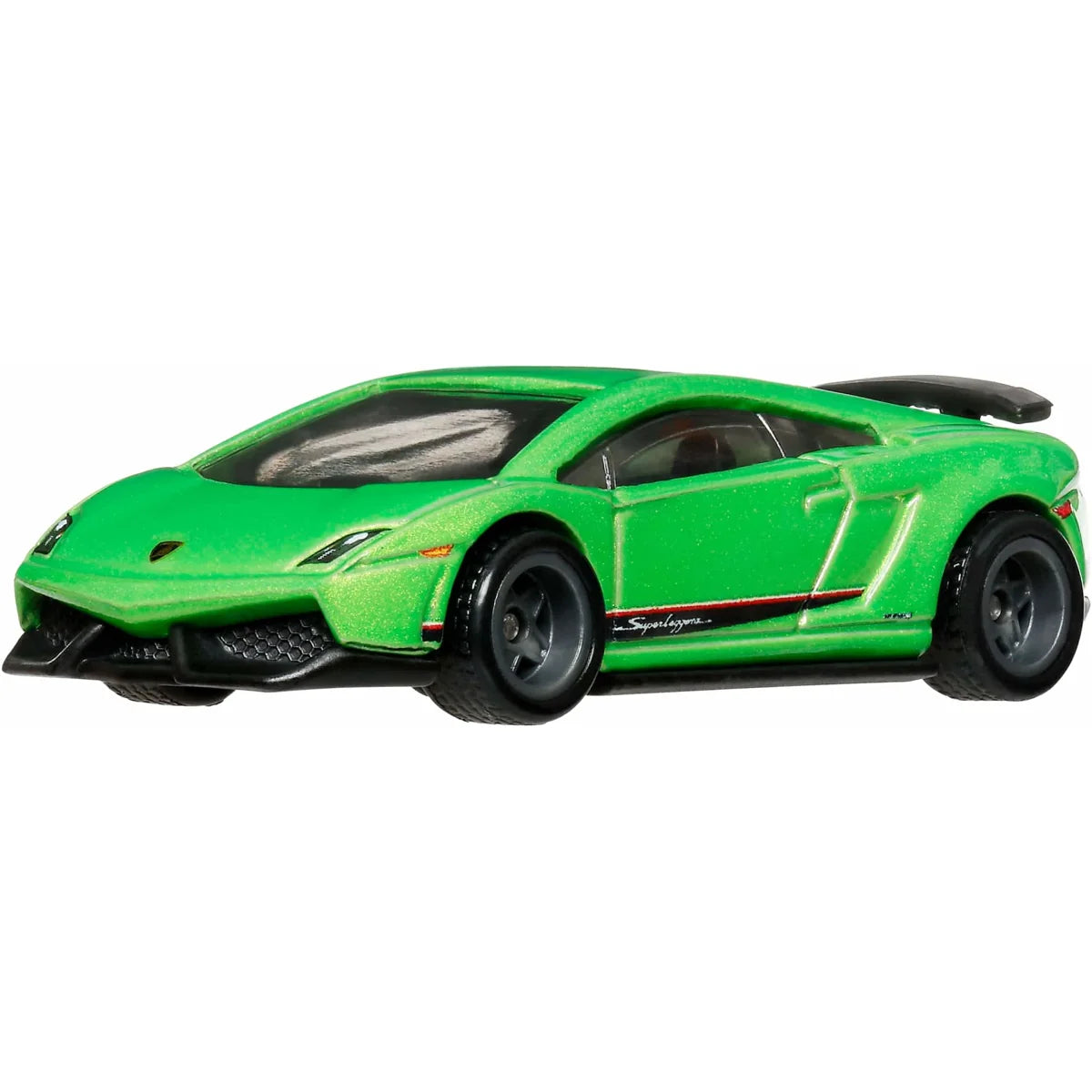 Hot Wheels 1:64 scale Lamborghini Gallardo LP 570-4 Superleggera Premium Boulevard #148 die-cast car in green.