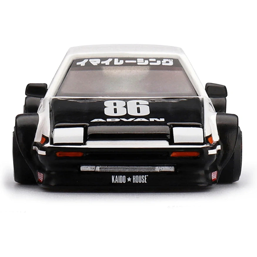 Kaido House x MiniGT 1:64 Toyota Sprinter Trueno die-cast car in Kaido Street V1 Advan livery.