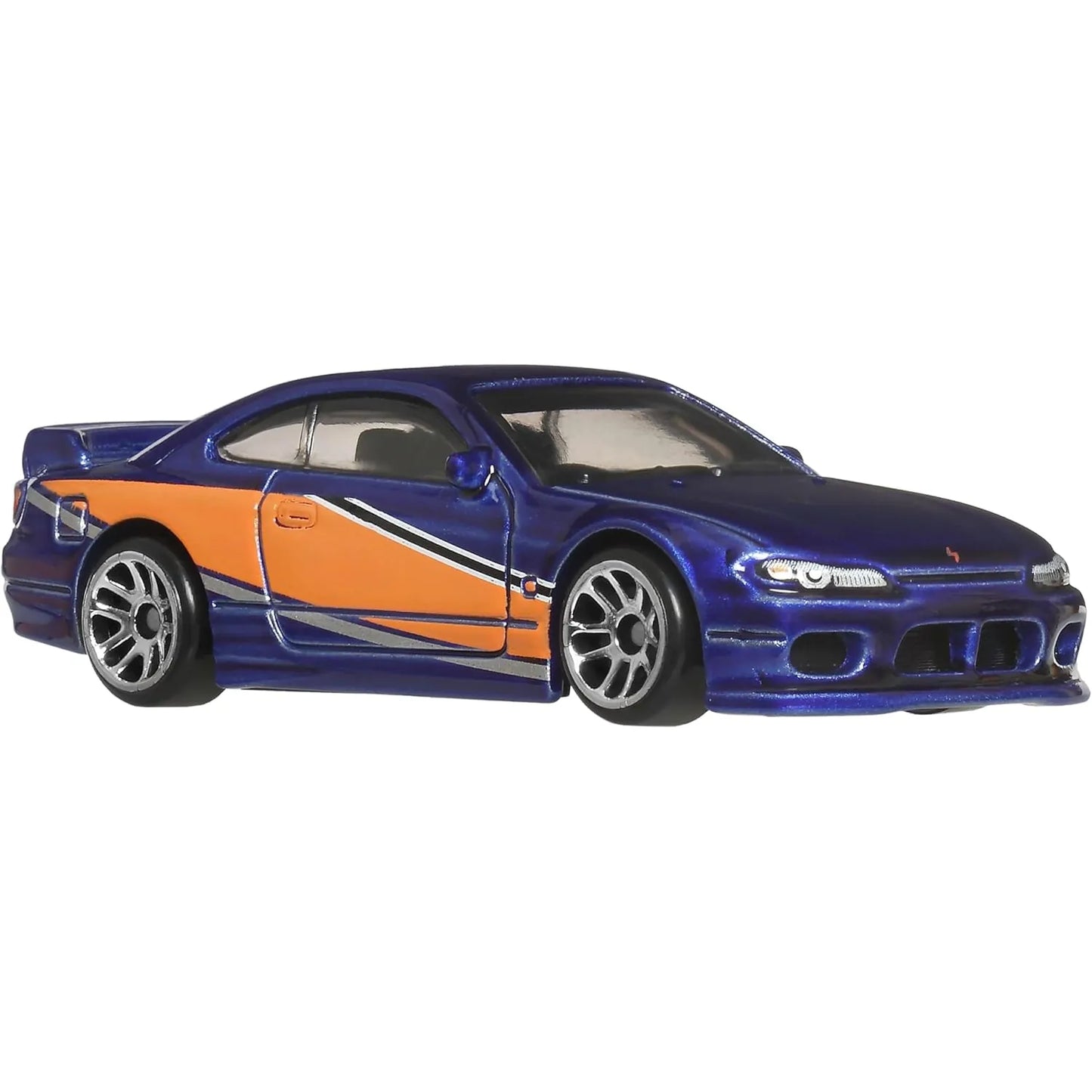 Hot Wheels 1:64 Nissan Silvia S15 Mona Lisa Fast & Furious Tokyo Drift blue and orange Silver Series die-cast car.