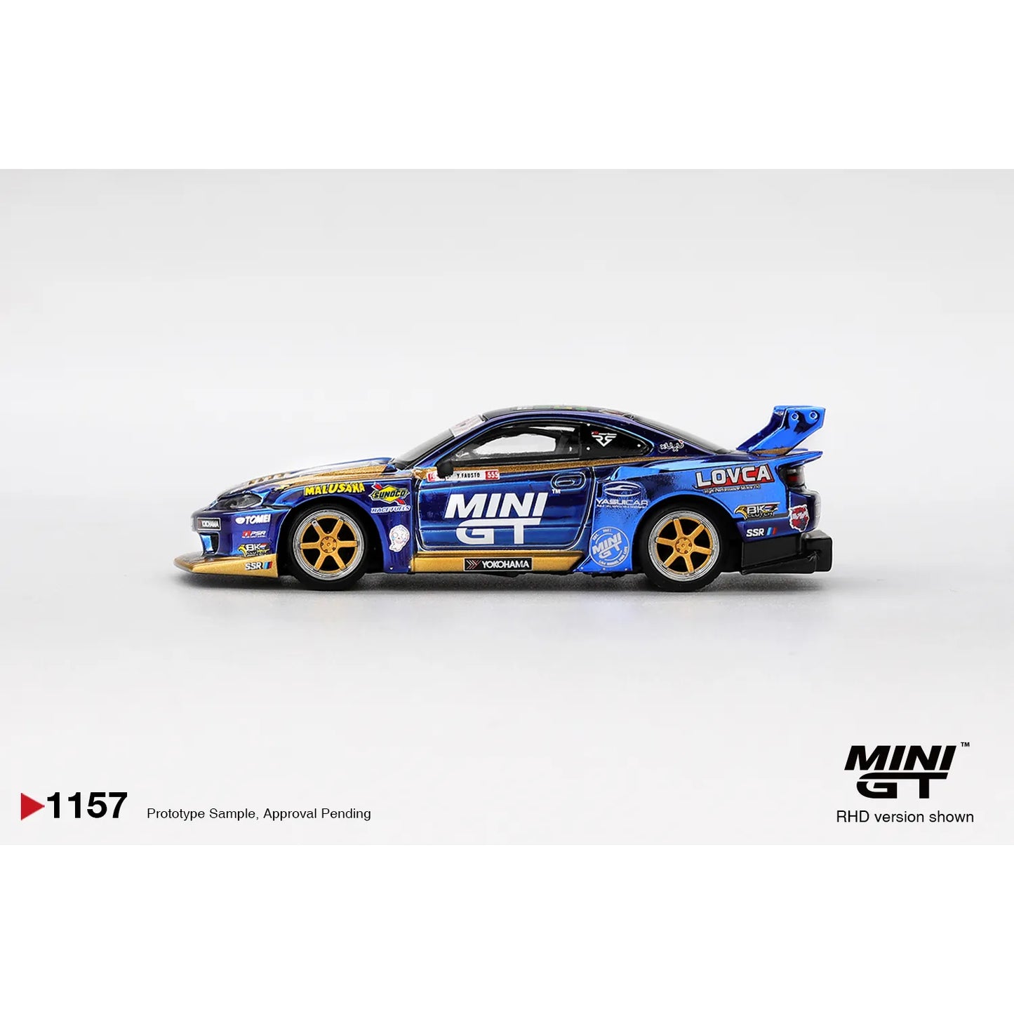 Mini GT 1:64 Nissan Silvia S15 LB-Super Silhouette #555 Team Liberty Walk 2025 Formula Drift die-cast model.