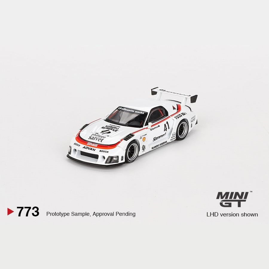MiniGT 1:64 scale die-cast model of Mazda RX-7 LB-Super Silhouette #41 in Numero Reserve 1996 livery.