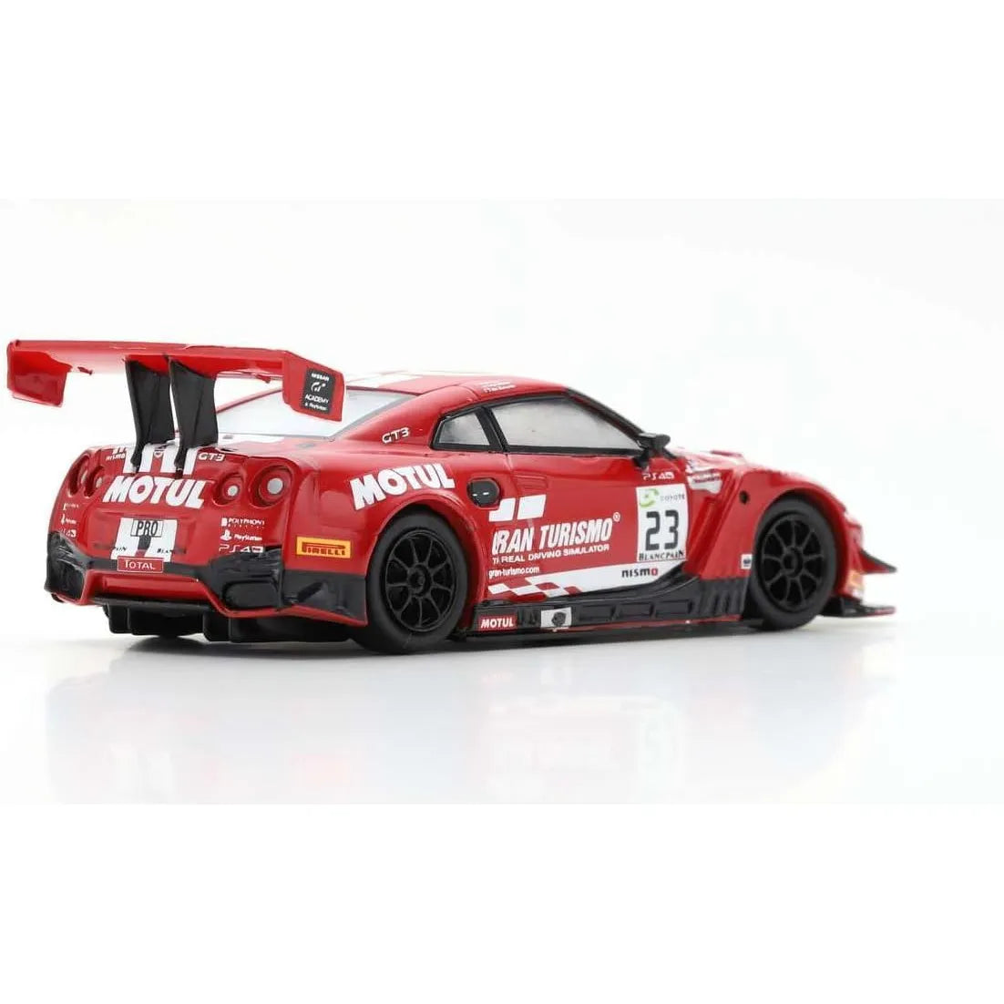 Sparky 1:64 Nissan GT‑R Nismo GT3 #23 GT Sport Motul Team RJN die‑cast model from 2018 Spa 24H – Parry, Buncombe, Ordoñez