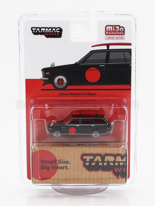 Tarmac Works Datsun Bluebird 510 Wagon in black, MiJo Exclusive, 1/64 die-cast model