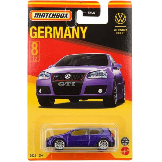 Matchbox Volkswagen Golf GTI die-cast model from the Stars of Germany series, 8/12, GWL49 979C, 2023.