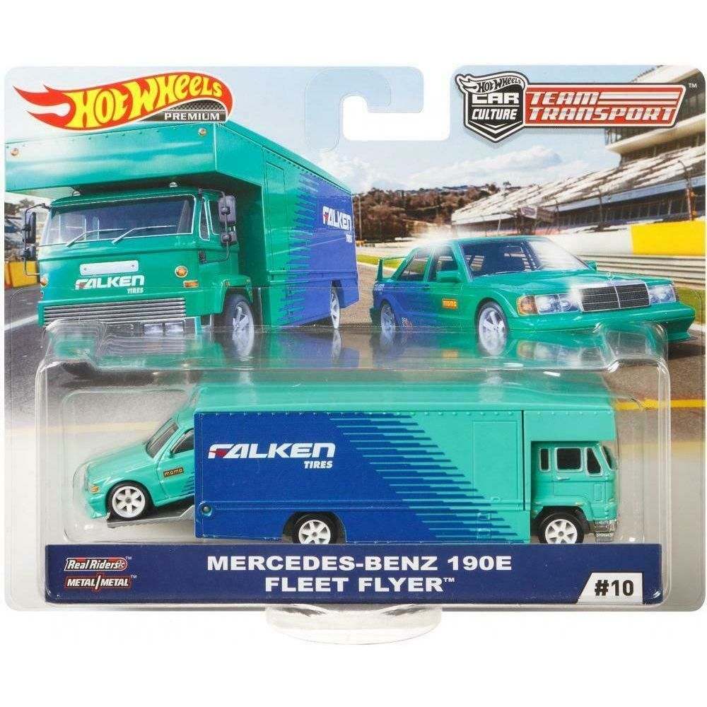 HotWheels Team Transport | Mercedes-Benz 190E & Fleet Flyer Falken #10 | FLF56
