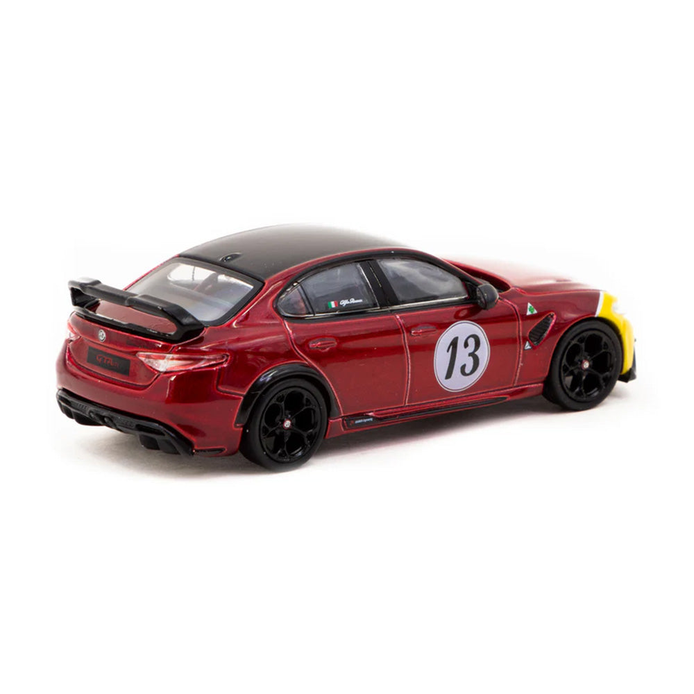 Tarmac Works 1/64 Alfa Romeo Giulia GTAm red/yellow die-cast model Mijo Exclusive GLOBAL64