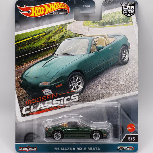 HotWheels Premium | Modern Classics | '91 Mazda MX-5 Miata | Case FPY86 959E