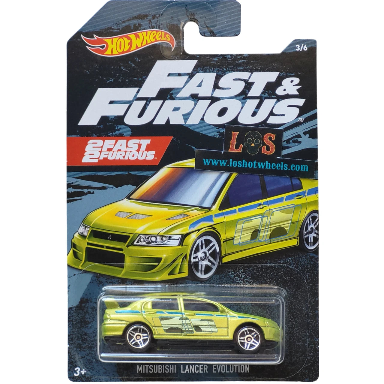 [AUCTION - Free Shipping!] Hot Wheels 1:64 Mitsubishi Lancer Evolution – Fast & Furious 2 Fast 2 Furious 3/6