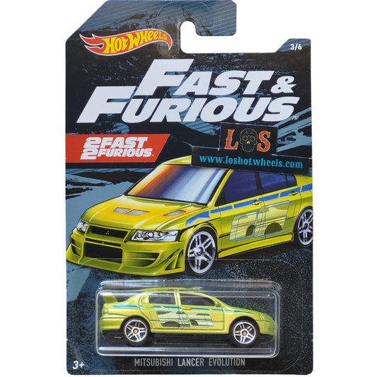 [AUCTION - Free Shipping!] Hot Wheels 1:64 Mitsubishi Lancer Evolution – Fast & Furious 2 Fast 2 Furious 3/6