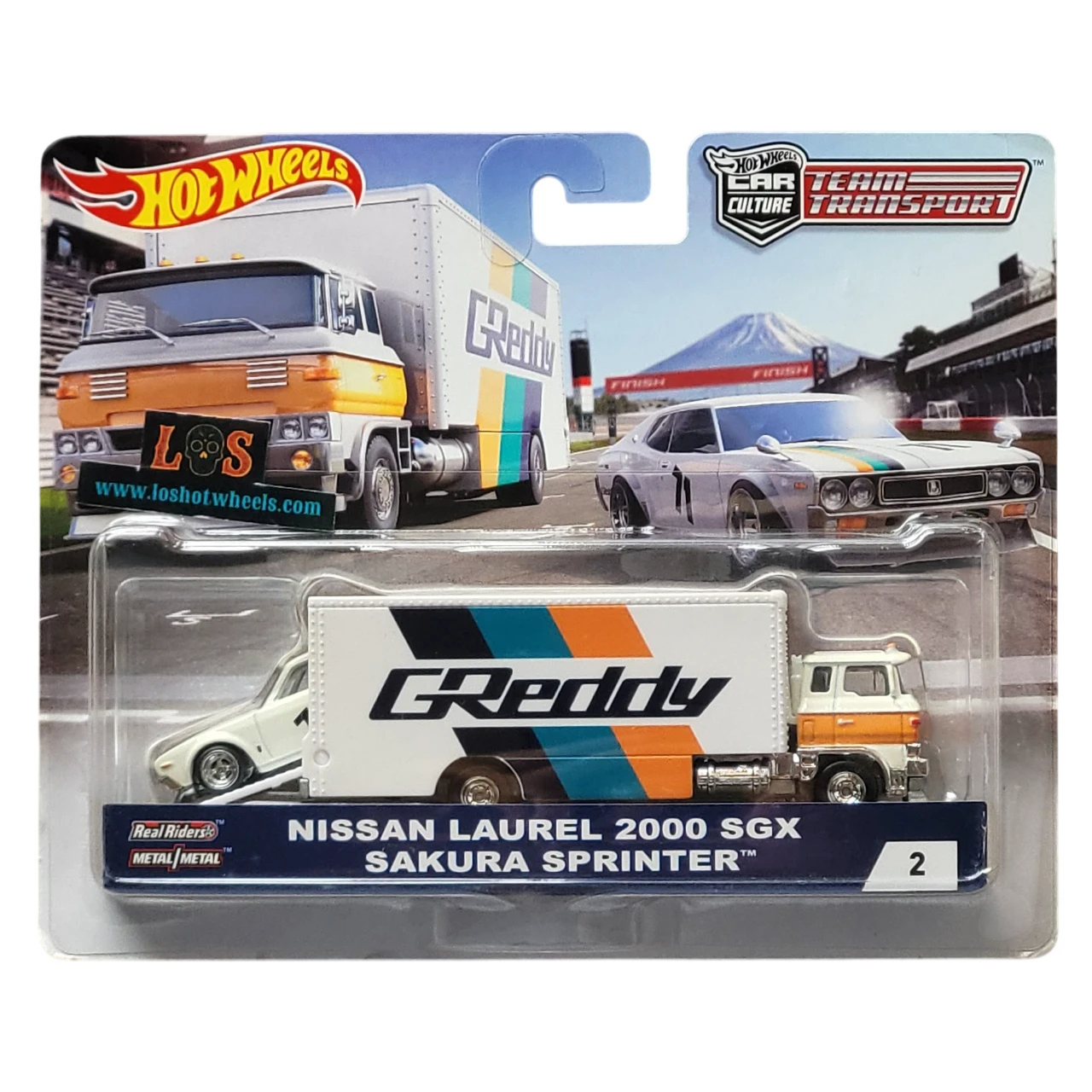 [AUCTION - Free Shipping!] Hot Wheels 1:64 Nissan Laurel 2000 SGX & Sakura Sprinter – GReddy Livery Team Transport Car Culture #2