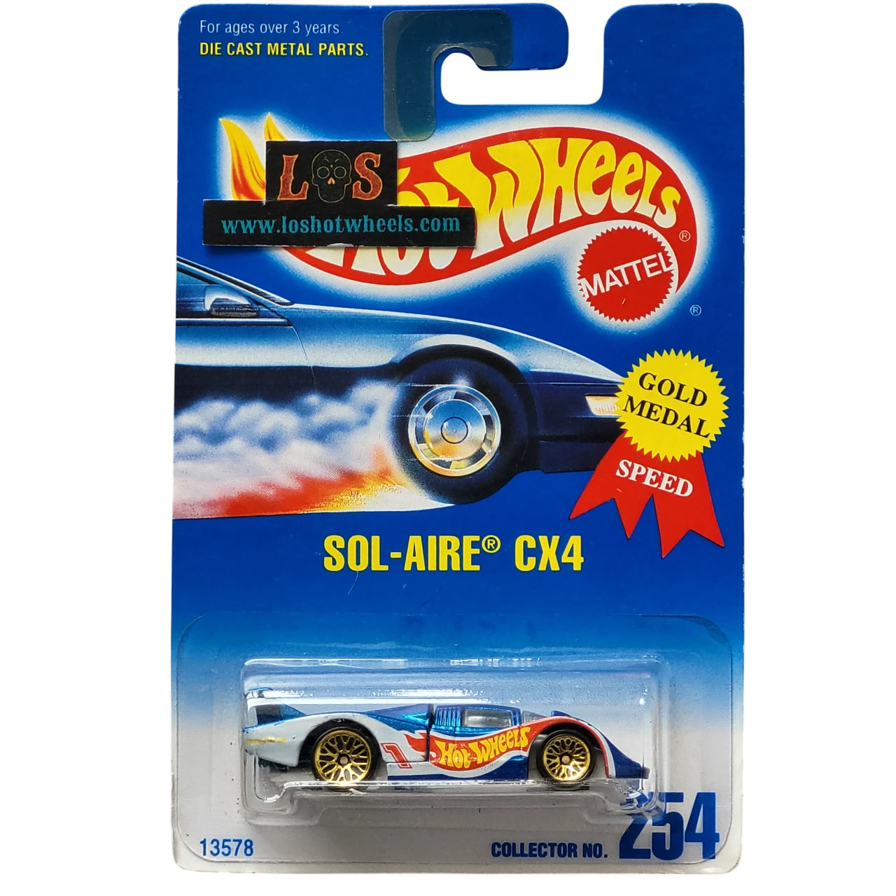 [AUCTION - Free Shipping!] Hot Wheels 1:64 Sol-Aire CX4 – Gold Medal Speed Series #254