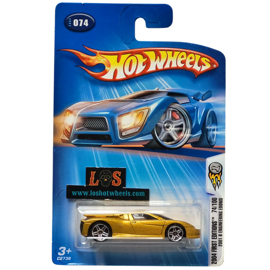 [AUCTION - Free Shipping!] Hot Wheels 1:64 2001 B Engineering Edonis – Gold 2004 First Editions #074/100 Die-Cast Car