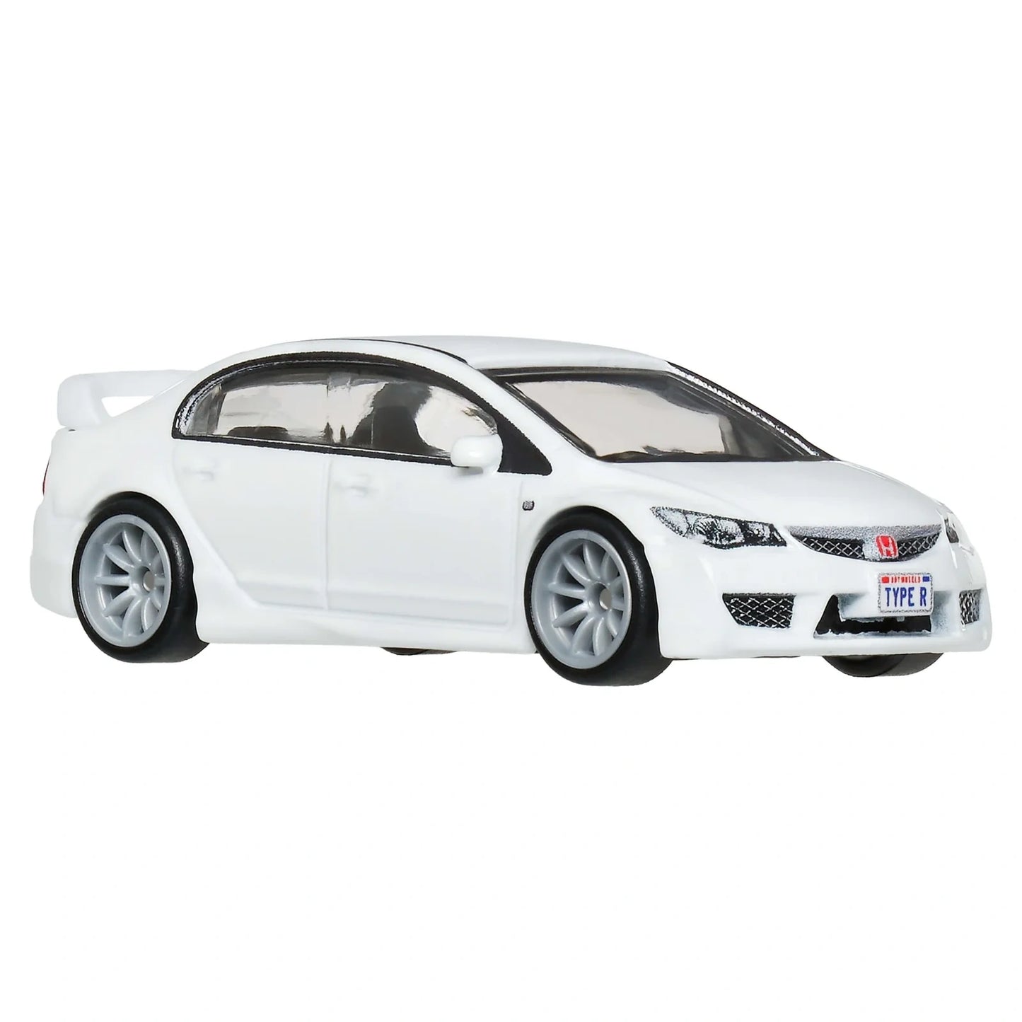 Hot Wheels 1:64 Premium Car Culture Ronin Run II 2007 Honda Civic Type R JBK53 die-cast model with Real Riders wheels and metal body.