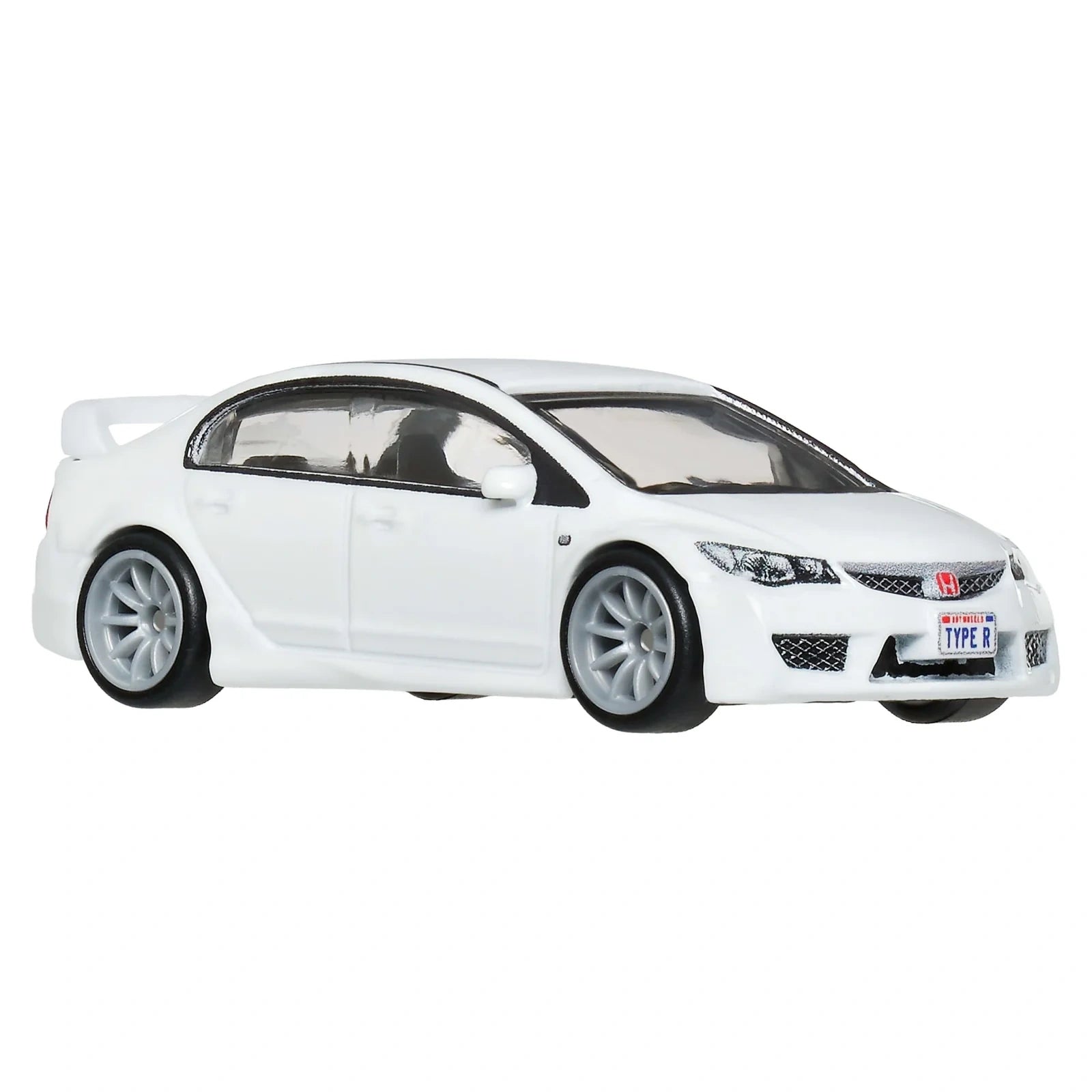 Hot Wheels 1:64 Premium Car Culture Ronin Run II 2007 Honda Civic Type R JBK53 die-cast model with Real Riders wheels and metal body.