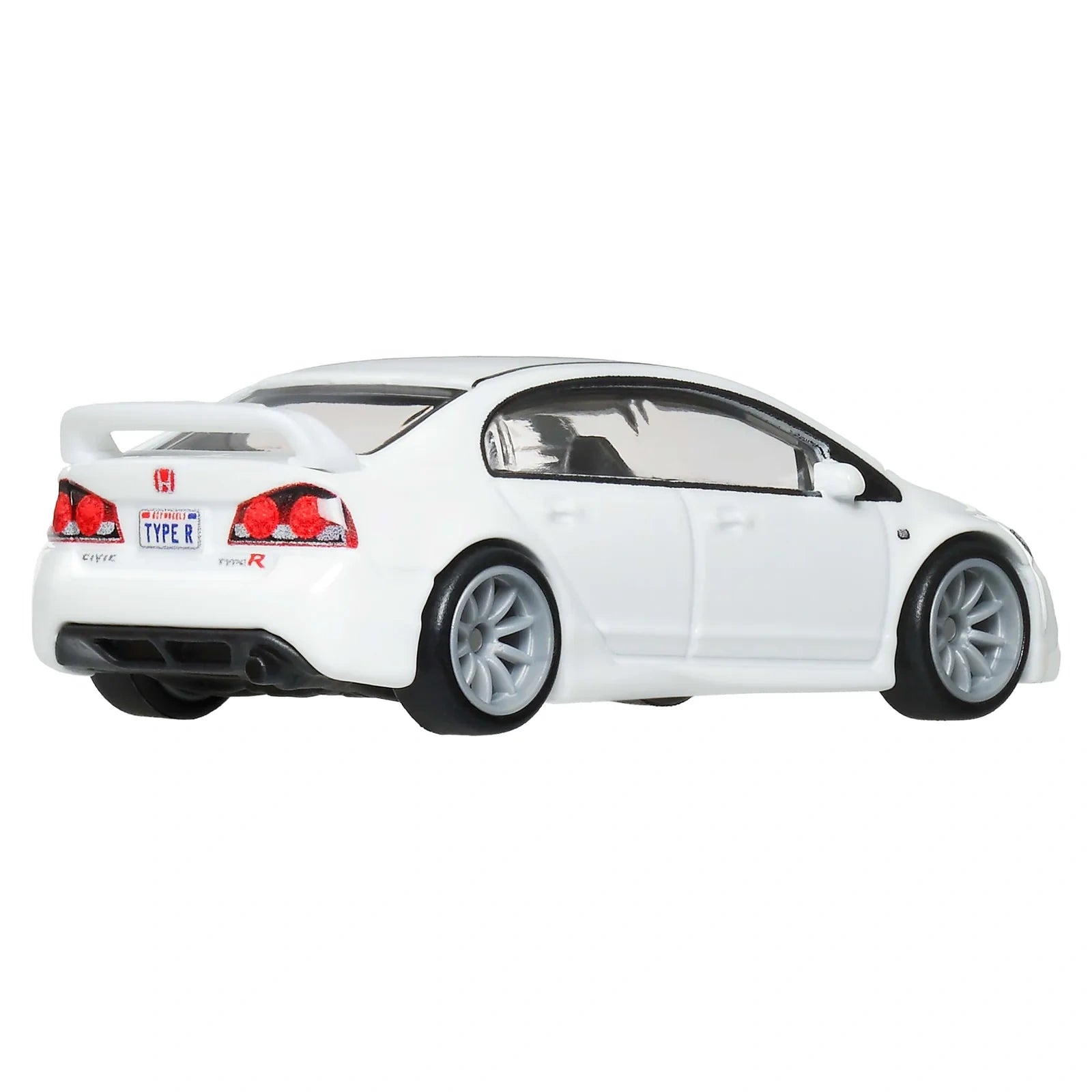 Hot Wheels 1:64 Premium Car Culture Ronin Run II 2007 Honda Civic Type R JBK53 die-cast model with Real Riders wheels and metal body.