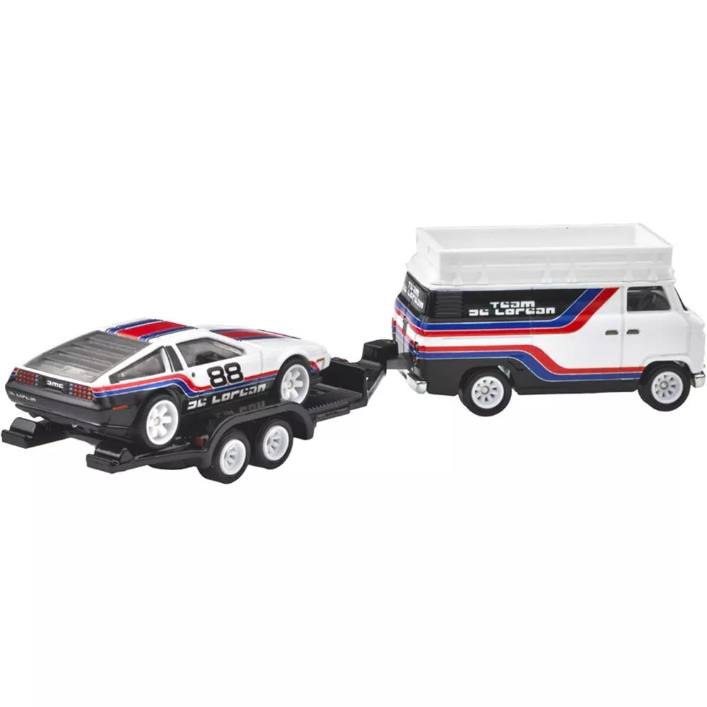 Hot Wheels DMC DeLorean & HW Rally Hauler – Team Transport #78 JBM35 FLF56