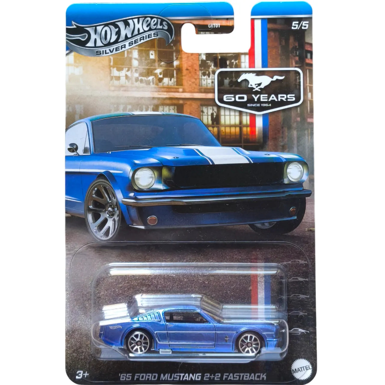 [**ENDED**AUCTION] Hot Wheels 1:64 '65 Ford Mustang 2+2 Fastback – Silver Series 60 Years GRT01 Chase Metal Base